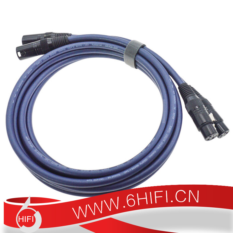 臺灣 MPS SGP-201XLR 磷青銅鍍金3μ插頭 6N無氧銅鍍銀 HiFi信號平衡線【全新行貨】