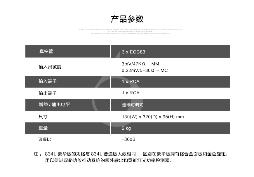EAR 834L,EAR真空管前級,EAR功放