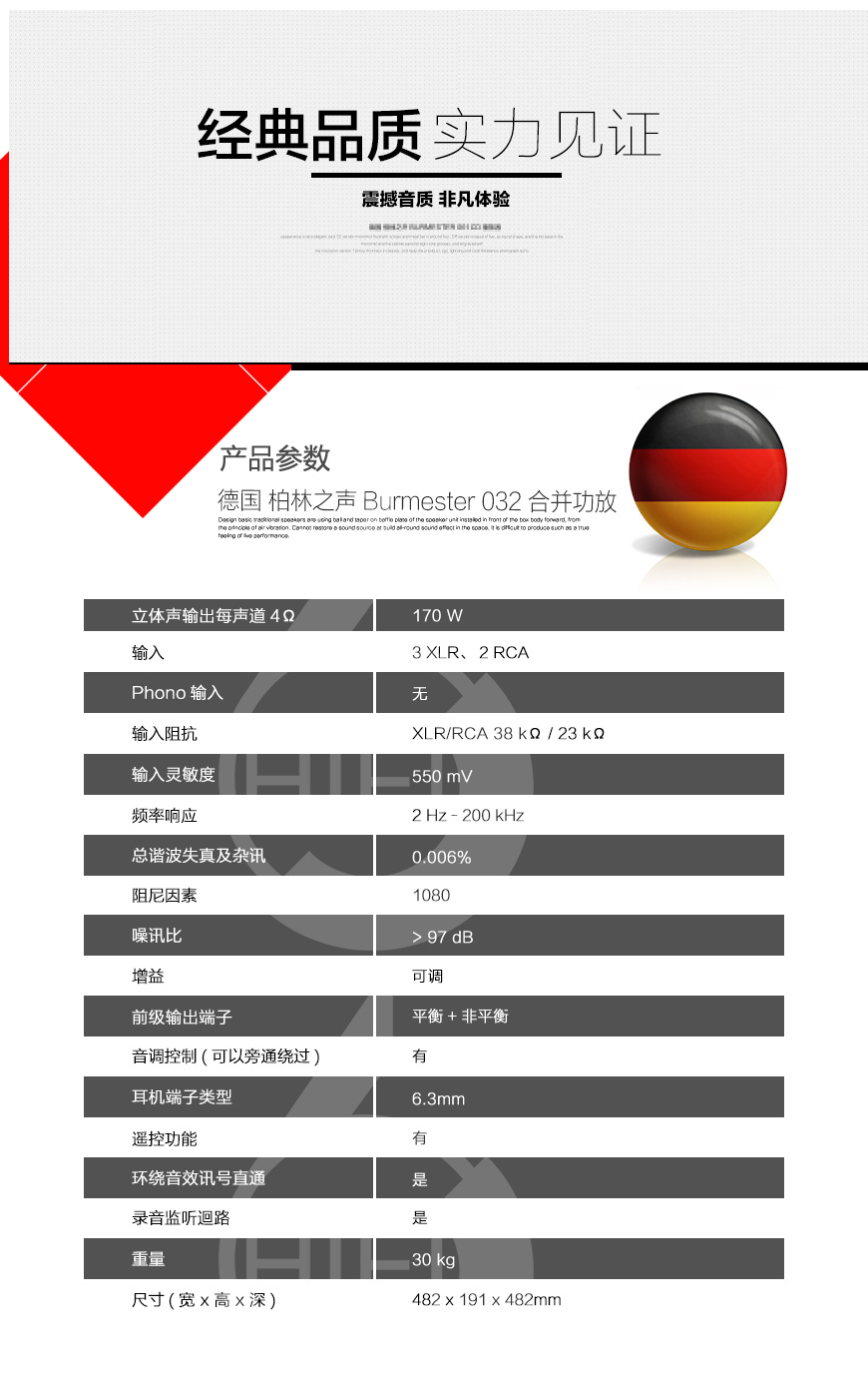 Burmester 032,德國柏林之聲032 合并機,柏林之聲Burmester功放