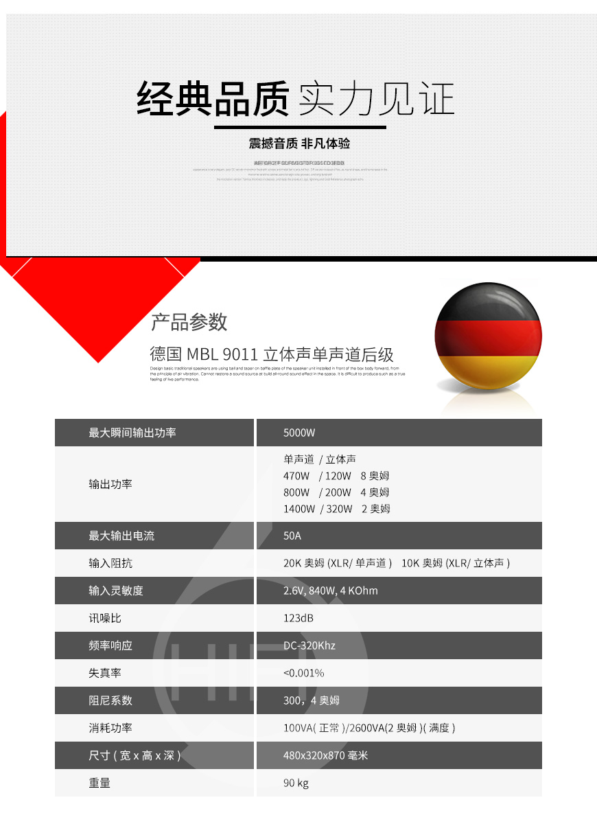 MBL 9011,MBL立體聲/單聲道后級,MBL功放