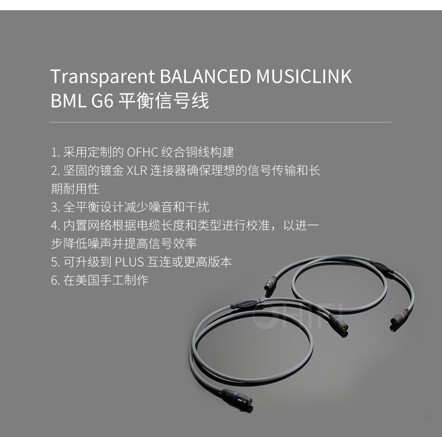 美國 Transparent 天仙配 BALANCED MUSICLINK BML G6 平衡信號線
