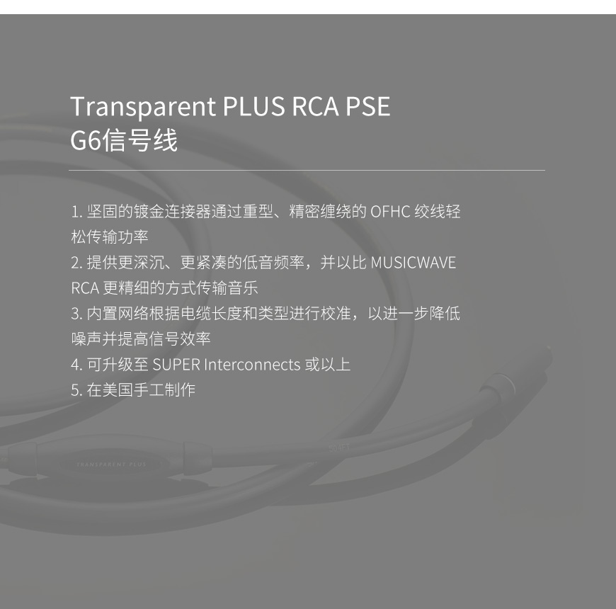 美國 Transparent 天仙配 PLUS RCA PSE G6信號線