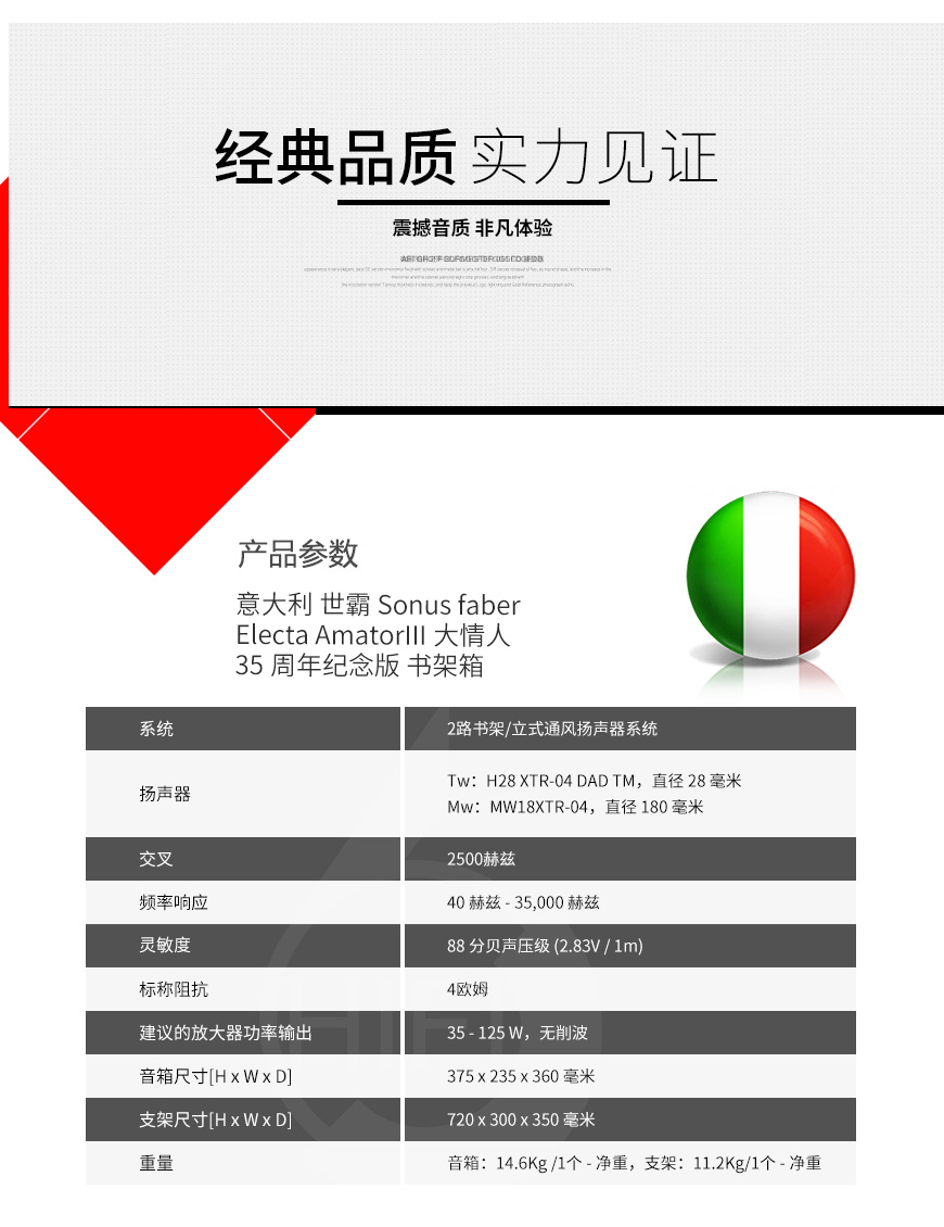 意大利,世霸 Sonus faber,世霸,Sonus faber,Electa Amator III,大情人,35周年紀念版音箱,書架箱