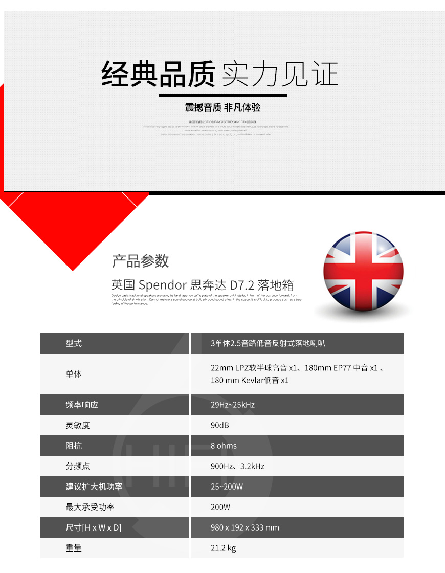 英國,Spendor思奔達,Spendor,思奔達,D7.2,落地箱